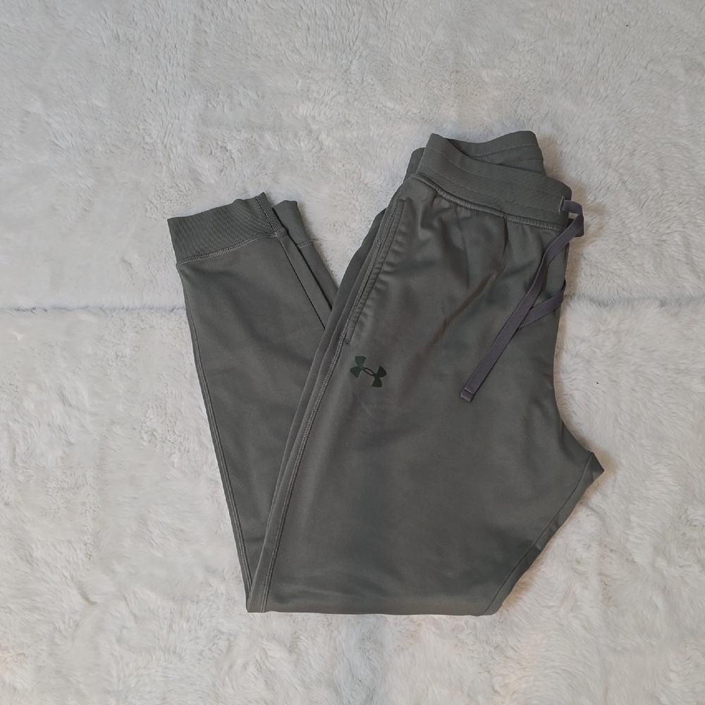 Under Armour Gray Sweatpants with Green Logo